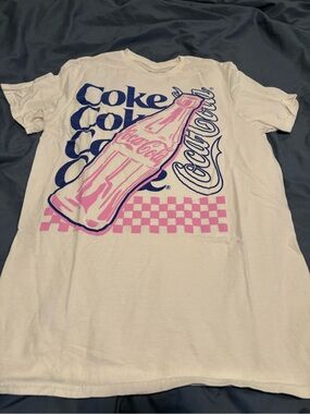 Coca-Cola White Tee with Bold Blue Logo